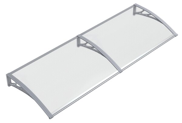 Copertină PREMIUM 150x100 cm, placă 6 mm dintr-o bucată – Gri/Transparent