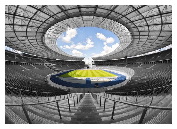 Tablou pe sticlă - stadionul de fodbal (70x50 cm)