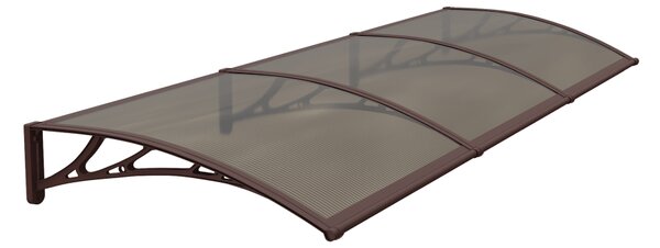 Copertină PREMIUM 300x80 cm, placă 6 mm dintr-o bucată – Maro/Bronz