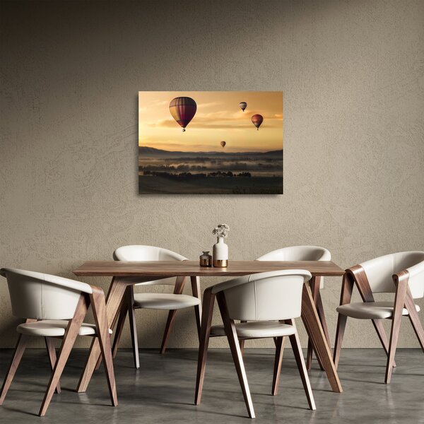 Tablou pe sticlă cu baloane zburând (70x50 cm)