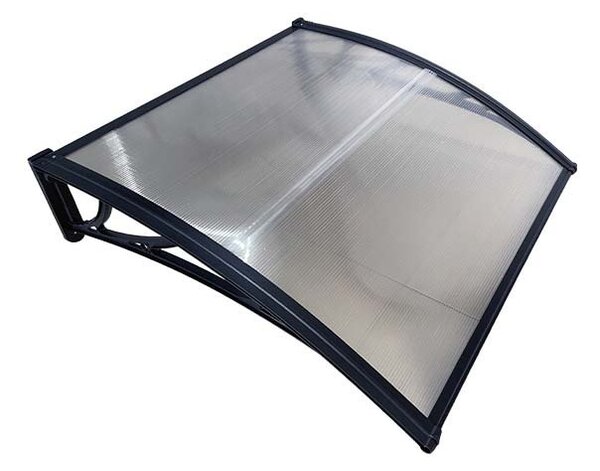 Copertină ECO 80x80 cm din policarbonat – Negru/Transparent