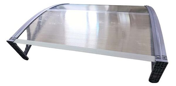 Copertină ECO 80x80 cm din policarbonat – Gri/Transparent