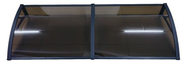 Copertină PRO 150x120 cm din aluminiu și plexiglas – Negru/Bronz