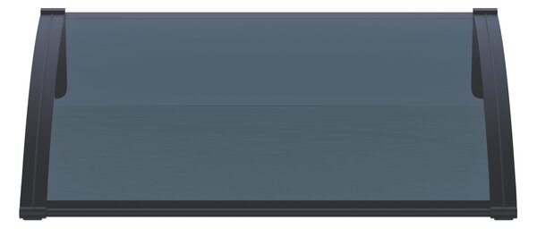 Copertină PRO 120x100 cm din aluminiu și plexiglas – Negru/Antracit