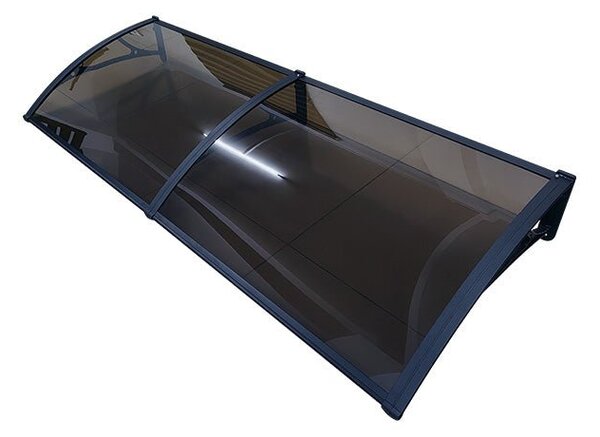 Copertină PRO 150x120 cm din aluminiu și plexiglas – Negru/Bronz