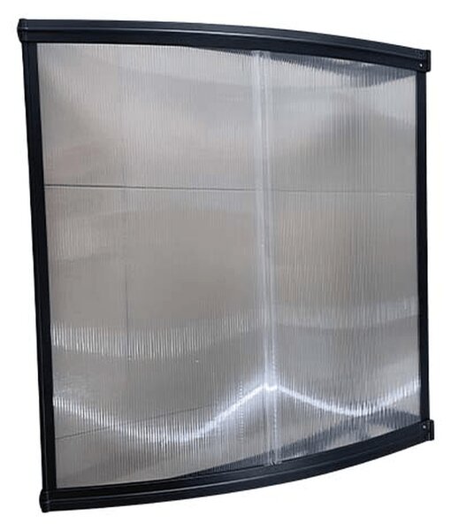 Copertină ECO 80x80 cm din policarbonat – Negru/Transparent