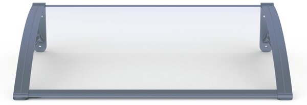 Copertină PRO 150x100 cm din aluminiu și plexiglas – Gri/Transparent