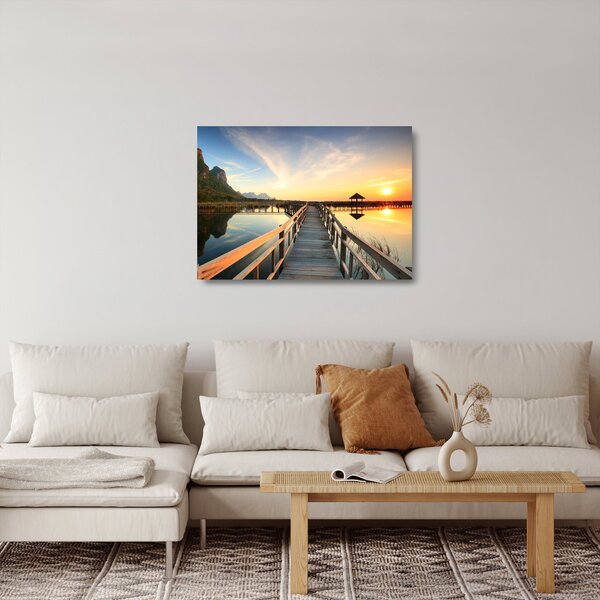 Tablou pe sticlă cu pod (70x50 cm)