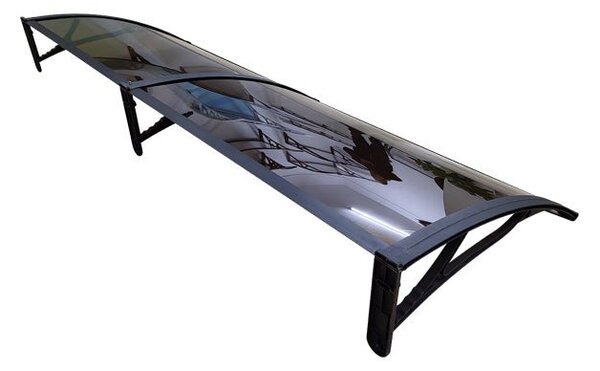 Copertină PRO 150x120 cm din aluminiu și plexiglas – Negru/Bronz