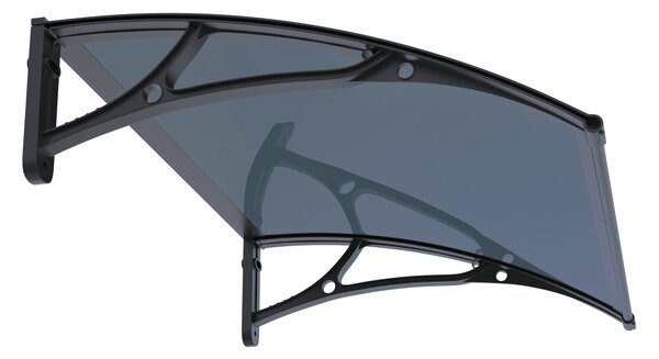 Copertină PRO 120x100 cm din aluminiu și plexiglas – Negru/Antracit
