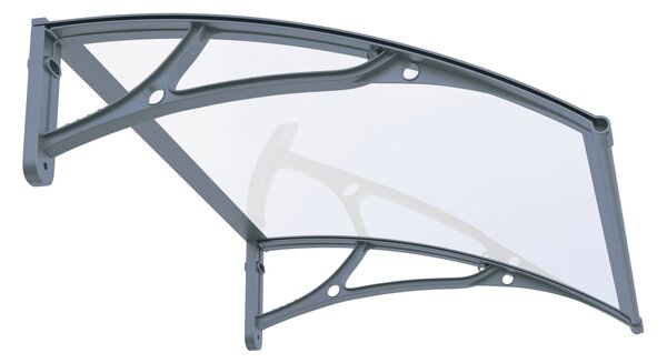 Copertină PRO 150x100 cm din aluminiu și plexiglas – Gri/Transparent