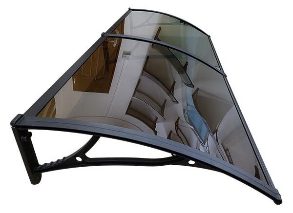 Copertină PRO 150x120 cm din aluminiu și plexiglas – Negru/Bronz