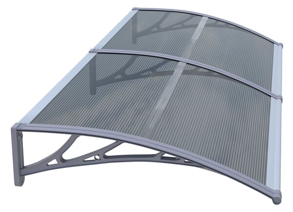 Copertină ECO 240x100 cm din policarbonat – Gri/Antracit