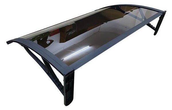 Copertină PRO 100x100 cm din aluminiu și plexiglas – Negru/Bronz