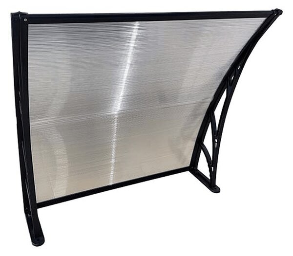 Copertină ECO 80x80 cm din policarbonat – Negru/Transparent