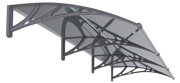Copertină ECO 360x100 cm din policarbonat – Gri/Antracit