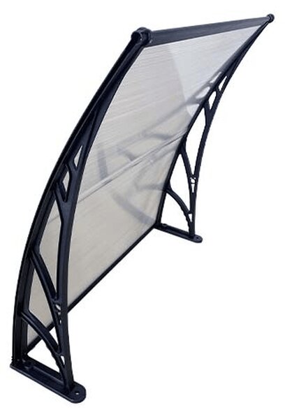 Copertină ECO 80x80 cm din policarbonat – Negru/Transparent