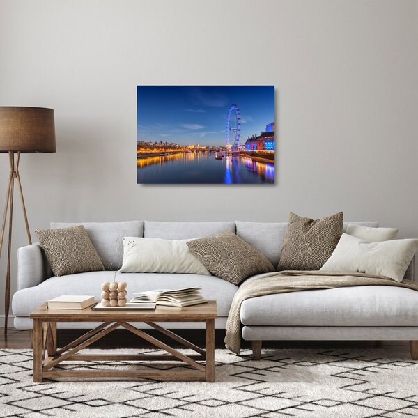 Tablou pe sticlă London Eye (70x50 cm)