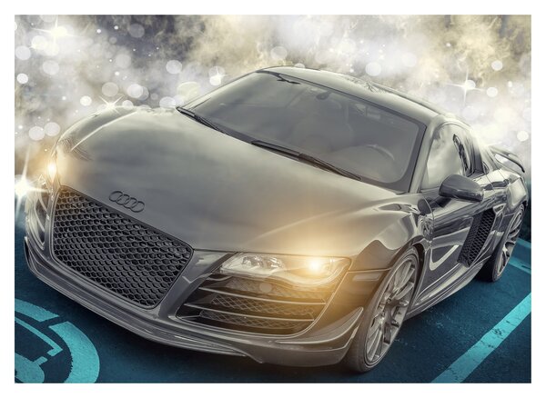 Tablou pe sticlă cu Audi - gri (70x50 cm)