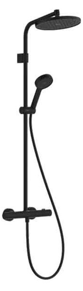 Coloană de duș Hansgrohe, Activera S, cu baterie termostatată Ecostat Fine, negru mat