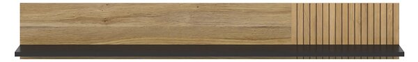 Polita LUEN, stejar/negru, PAL laminat, 155x24x23 cm