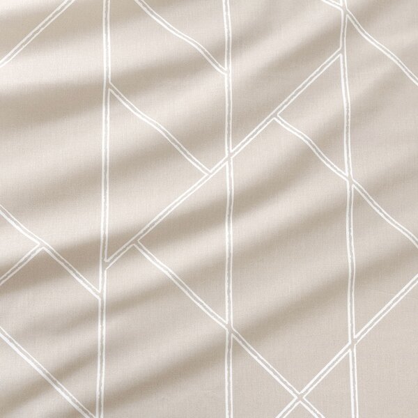 Goldea lenjerie de pat din 100% bumbac - linii geometrice pe alb și latte 140 x 200 și 50 x 70 cm