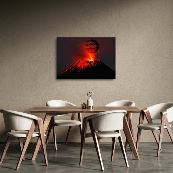 Tablou pe sticlă cu vulcan (70x50 cm)
