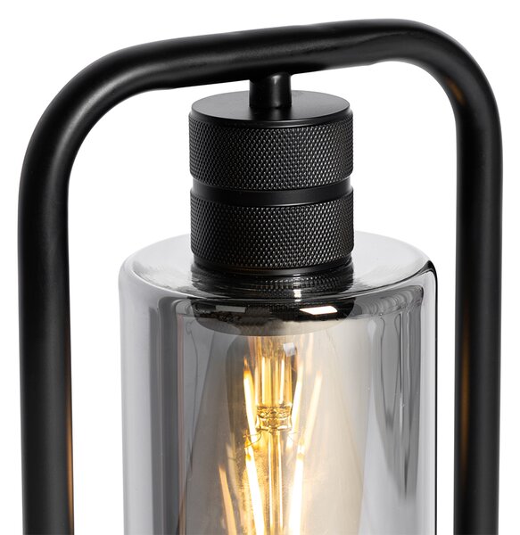 Lampa de masa moderna neagra cu sticla fumurie - Stavelot