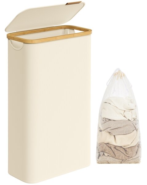 Cos de rufe Songmics Crem 42x22.5x70.5 cm