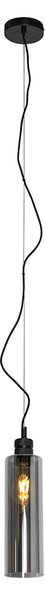 Lampa suspendata moderna neagra cu sticla fumurie - Stavelot