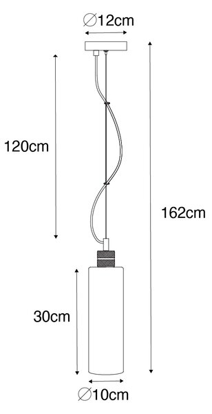 Lampa suspendata moderna neagra cu sticla fumurie - Stavelot