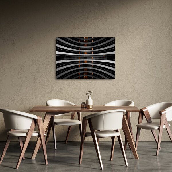 Tablou pe sticlă abstract - clădire (70x50 cm)