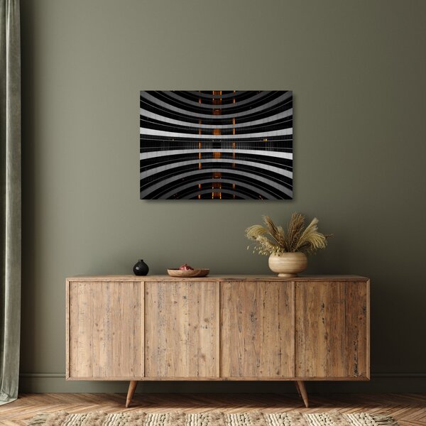 Tablou pe sticlă abstract - clădire (70x50 cm)
