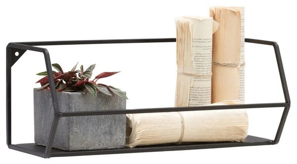 Raft NORA, negru, metal, 40x16x16 cm