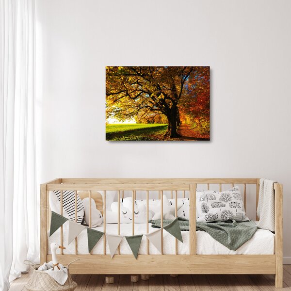 Tablou pe sticlă cu toamna (70x50 cm)