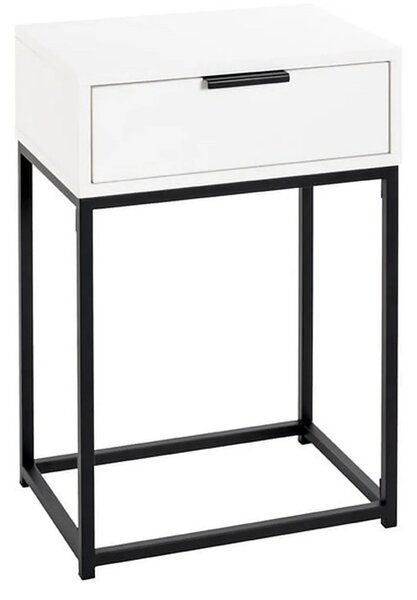 Noptiera MALMO, alb/negru, PAL/metal, 40x28x60 cm