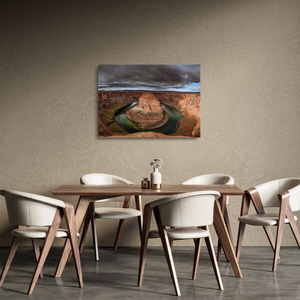 Tablou pe sticlă cu lac în stânci (70x50 cm)