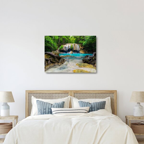 Tablou pe sticlă cu cascade (70x50 cm)