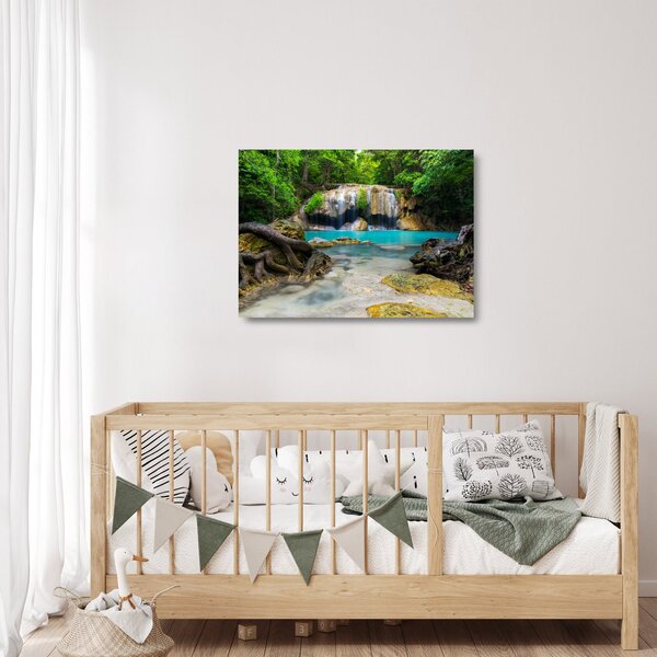 Tablou pe sticlă cu cascade (70x50 cm)
