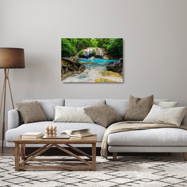 Tablou pe sticlă cu cascade (70x50 cm)