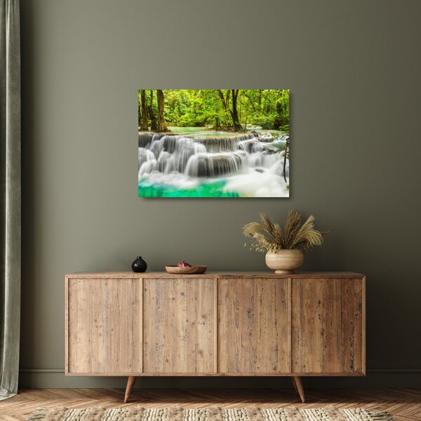 Tablou pe sticlă cu cascade (70x50 cm)