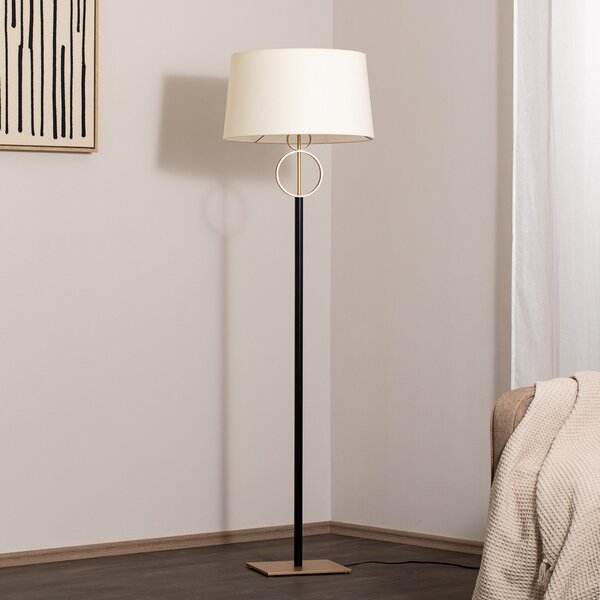 Argon Lampadar Priam, negru/auriu, oțel, înălțime 156 cm, Negru, Camera de zi / sufragerie, Metal