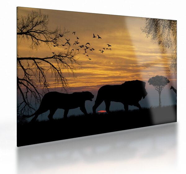 Tablou pe sticlă cu Safari (70x50 cm)