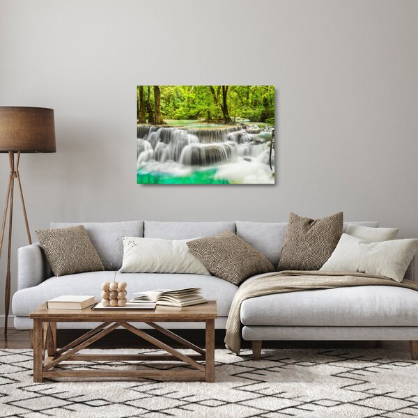 Tablou pe sticlă cu cascade (70x50 cm)