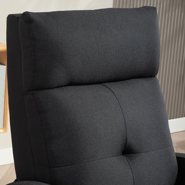 HOMCOM Fotoliu Reclinabil Fino a 155° Con Suport pentru Picioare In Material Textil Negru | Aosom Romania