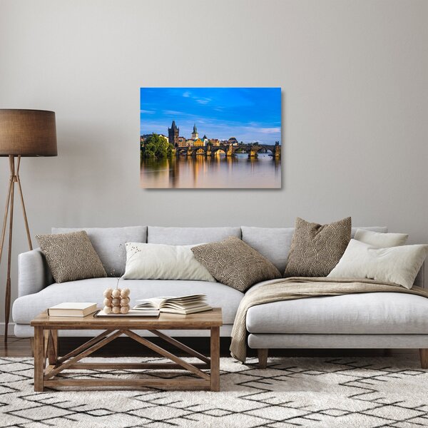 Tablou pe sticlă cu podul Carol (70x50 cm)