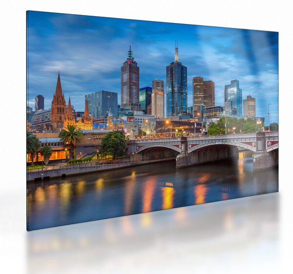 Tablou pe sticlă cu orașul Melbourne (70x50 cm)
