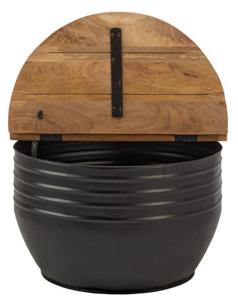 Masuta cafea LEA, maro/negru, lemn/metal, 75x75x45 cm
