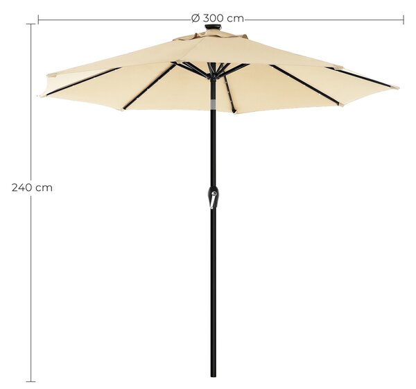 Umbrela de terasa Songmics Bej 300x300x240 cm