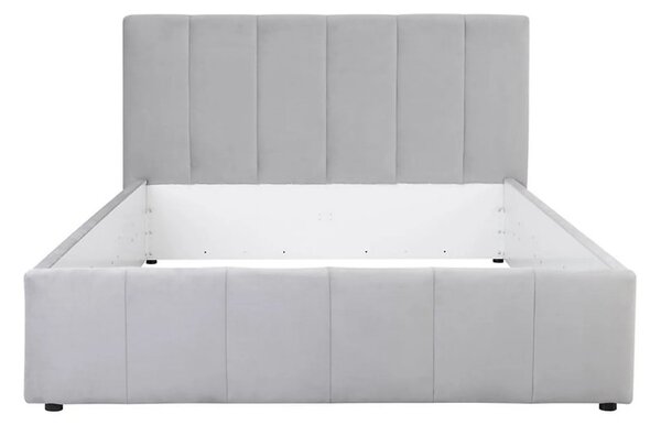 Cadru pat LONES 160x200, stofa catifelata gri deschis - Bluvel 03